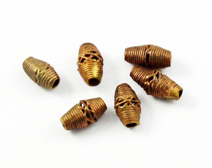 Bicone Baule Brass Filigree Trade Beads 