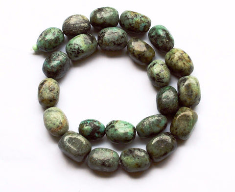 African Turquoise Rectangle Nuggets Strand