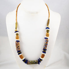 African Trade Millefiori Bead Necklace BOHO