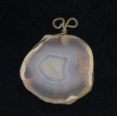 Banded Agate Slice Pendant
