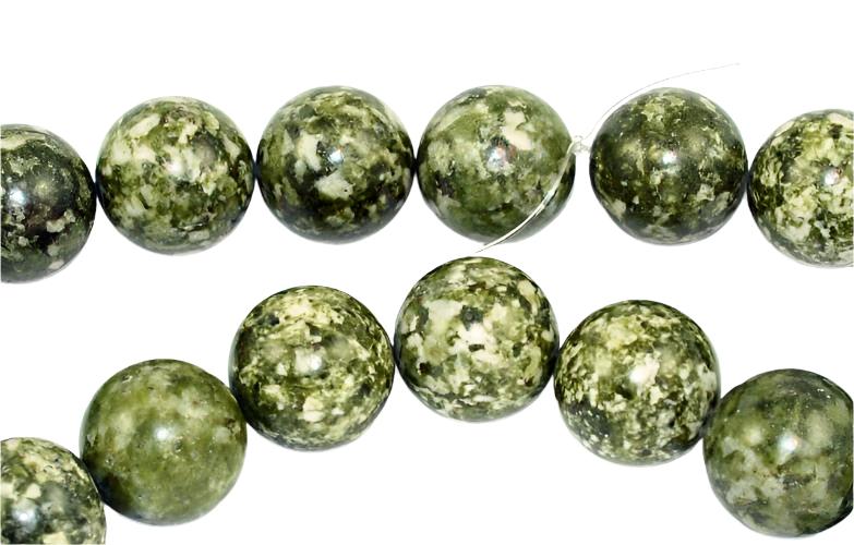 Large Green Spot Jasper Round Beads - 20mm