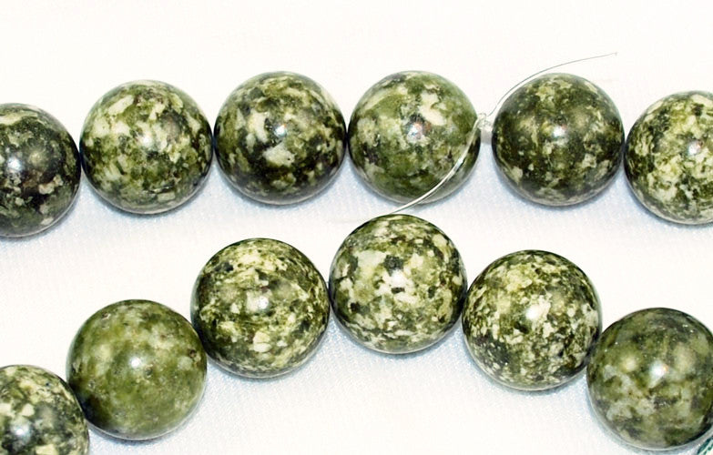 Large Green Agate Round Beads - 20mm