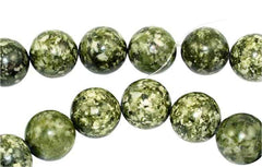 Large Green Spot Jasper Round Beads - Vintage  - 20mm