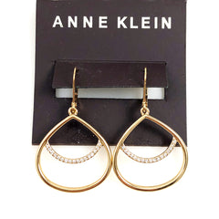 Anne Klein Gold & Rhinestone Chandelier Earrings