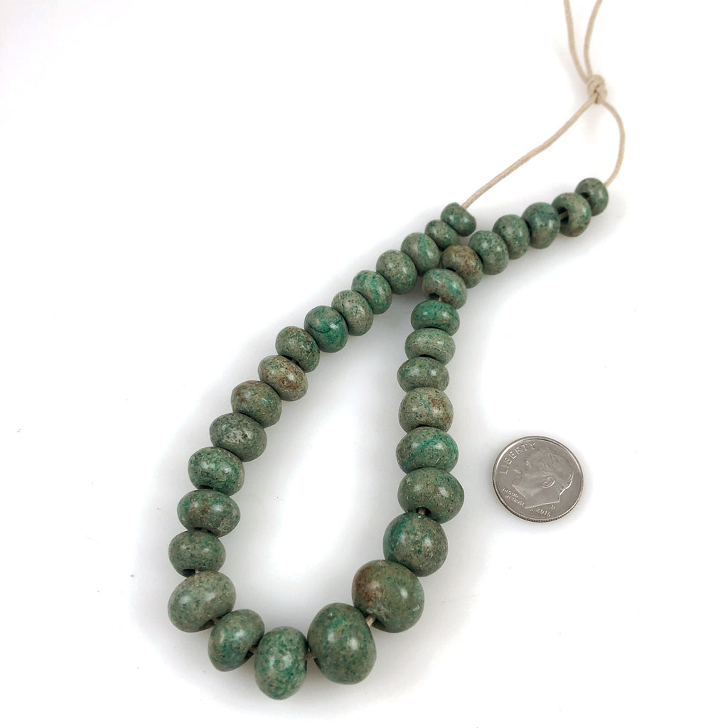 Antique Amazonite Trade Rondelle Beads