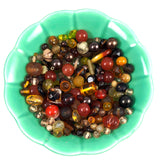 Vintage glass bead mixture browns