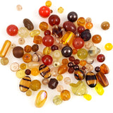 Vintage glass bead mixture browns