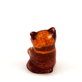 Vintage amber bear figurine carved