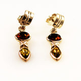 Sterling and Amber Earrings Vintage