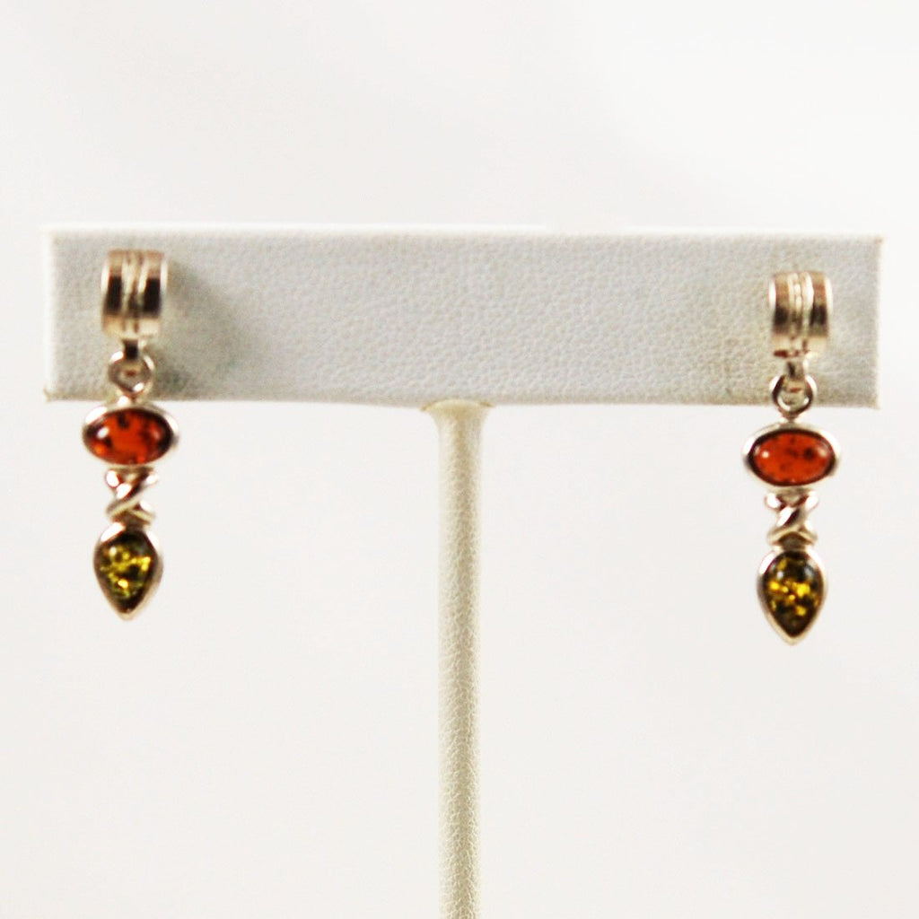 Sterling and Amber Earrings Vintage