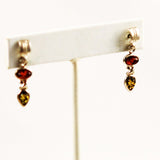 Sterling and Amber Earrings Vintage