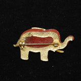 Bakelite Gold Elephant Brooch Vintage