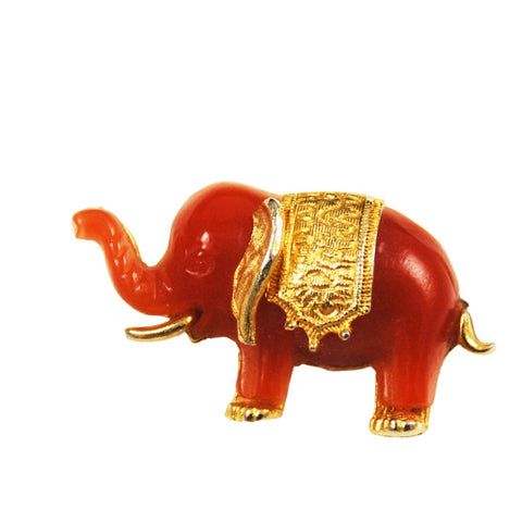 Bakelite Gold Elephant Brooch Vintage