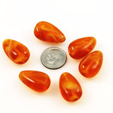 Amber Glass Teardrop Beads