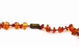 Honey Amber Chip Necklace Barrel Clasp