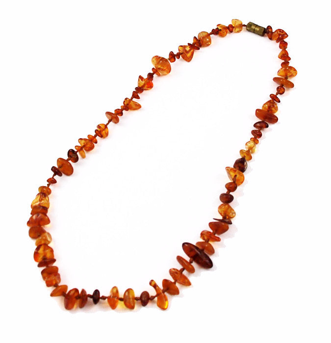 Honey Amber Chip Necklace Vintage Estate Beads Jewelry