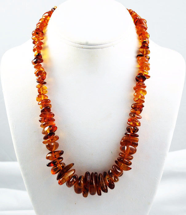 Chunky Baltic Cognac Amber Necklace Vintage