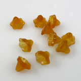 Amber Glass Flower Cup Beads - Vintage