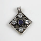 Large Amethyst & Quartz Gemstone Pendant