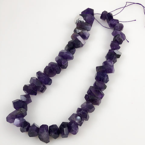 Amethyst Faceted Nugget Beads