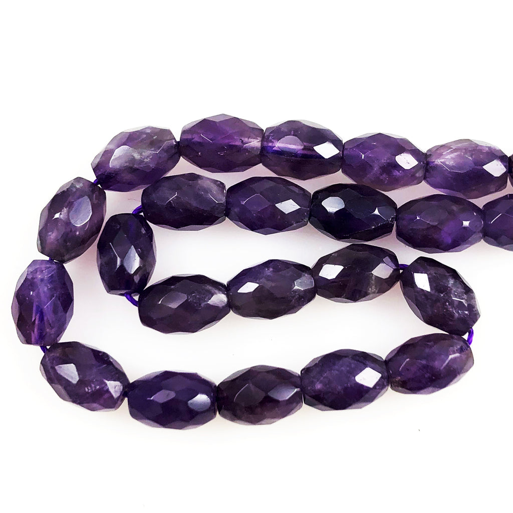 Amethyst Faceted Oval Beads