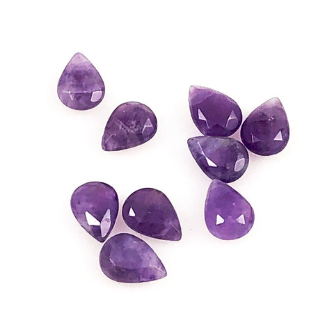 Amethyst Faceted Flat Briolettes Pairs