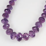 Faceted Amethyst Bead Necklace 14K Clasp