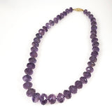 Faceted Amethyst Bead Necklace 14K Clasp