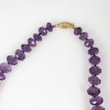 Faceted Amethyst Necklace 14K Clasp