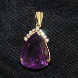 amethyst and diamond pendant