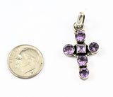 Sterling & Amethyst Gemstone Cross