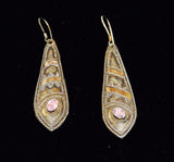 Sterling & Amethyst Indian Earrings Vintage