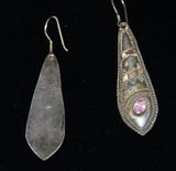 Sterling & Amethyst Indian Earrings Vintage