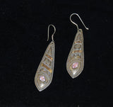 Sterling & Amethyst Indian Earrings Vintage