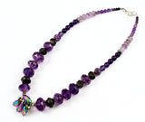 Faceted Amethyst and Sterling Bead Necklace