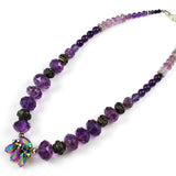 Faceted Amethyst and Sterling Bead Necklace