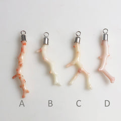 Angel Skin Coral & Sterling Pendants Long Branches