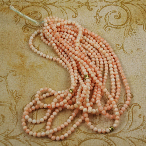 Vintage angel skin coral round beads