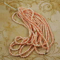 Angel Skin Coral Round Bead Strands - Genuine natural undyed vintage strand
