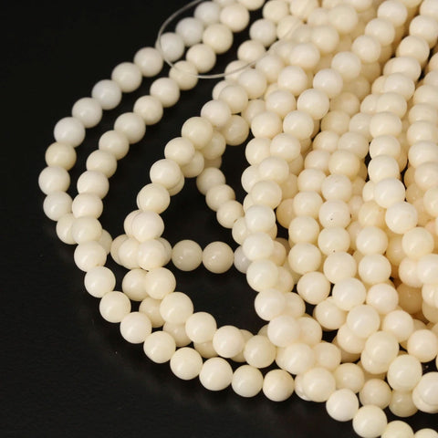 Italian White Coral Round Strands Natural Vintage – Estate Beads