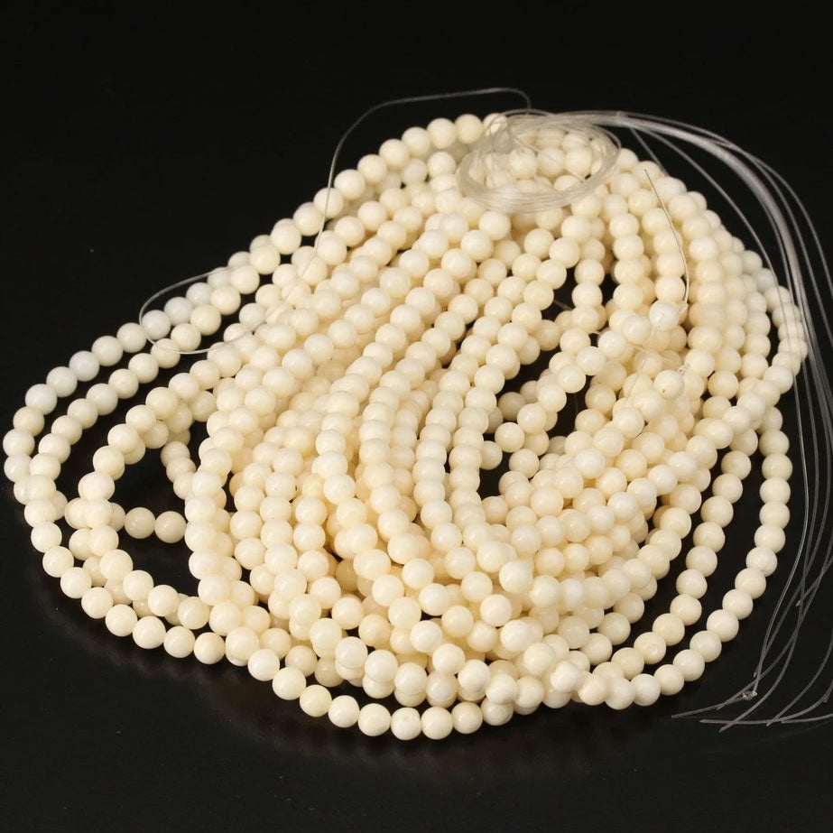 Italian White Coral Round Strands Natural Vintage – Estate Beads