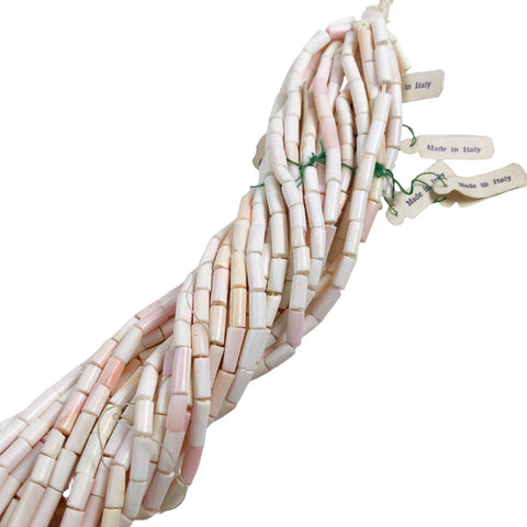 Vintage Angel Skin Coral Tube Beads