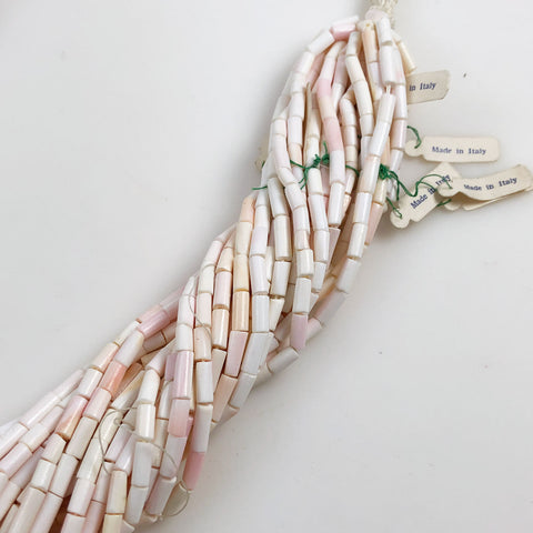 Vintage Angel Skin Coral Tube Beads