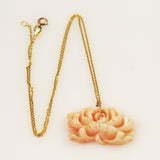 Vintage angel skin carved coral necklace