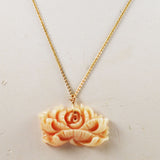 Angel Skin Coral Pendant on 14K Gold Chain Necklace
