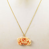 Angel Skin Coral Pendant on 14K Gold Chain Necklace