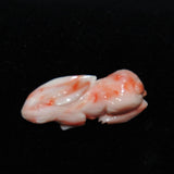 Carved Angel Skin Rabbit Pendant Bead Vintage