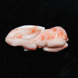 Carved Angel Skin Rabbit Pendant Bead Vintage