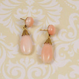 Italian Angel Skin Coral & 18K Gold Earrings