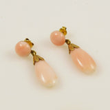 Italian Angel Skin Coral & 18K Gold Earrings